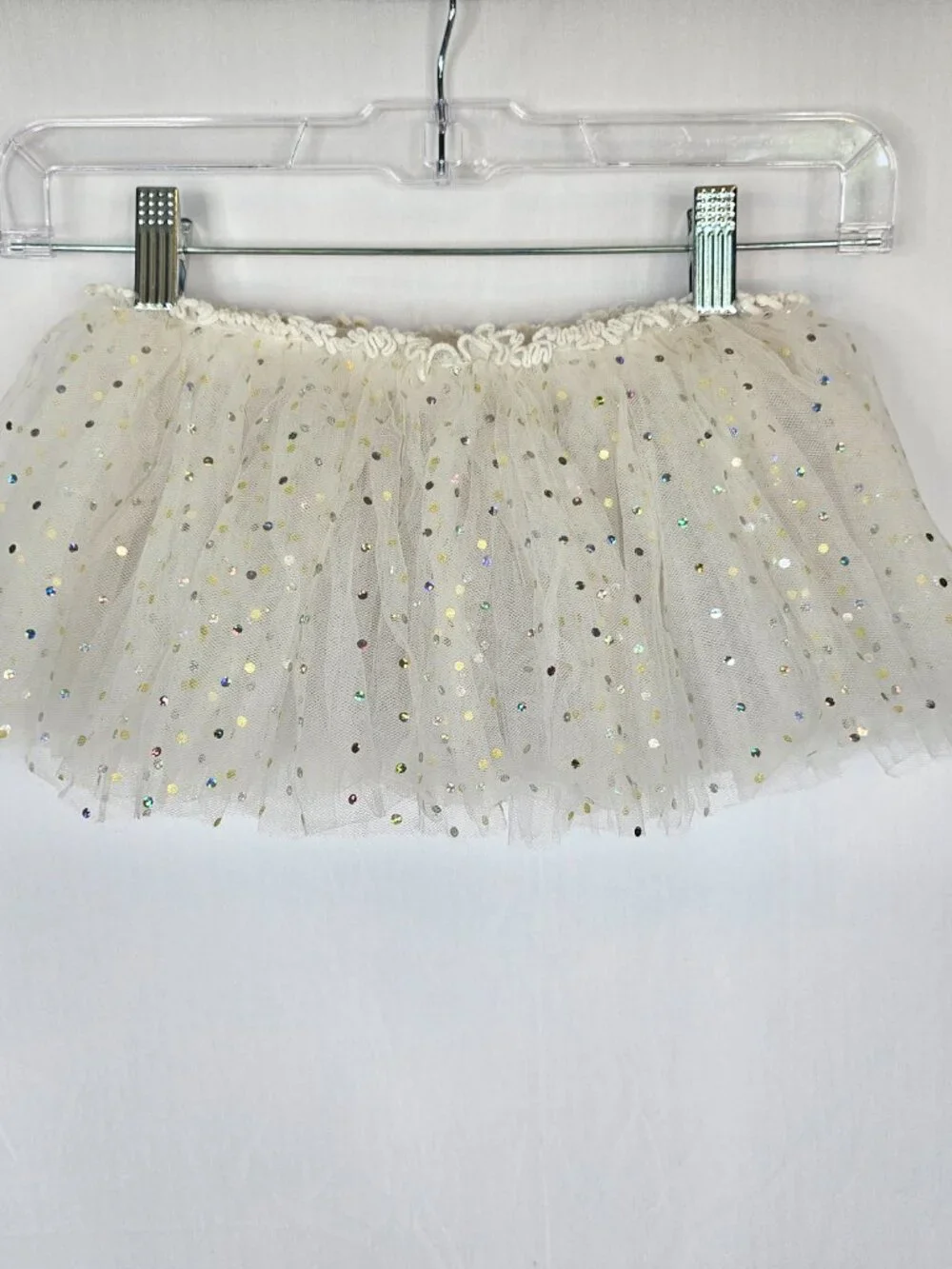 Danskin | White Sequin Tutu Skirt | Ballet Dance Costume | Girls M/L